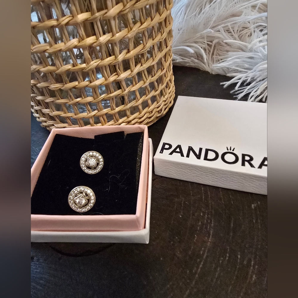 AUTHENTIC Pandora Halo Stud Earrings.